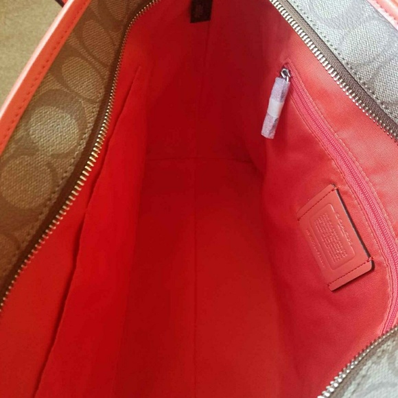 Coach tote bag f58292 bright orange - Picture 6 of 8